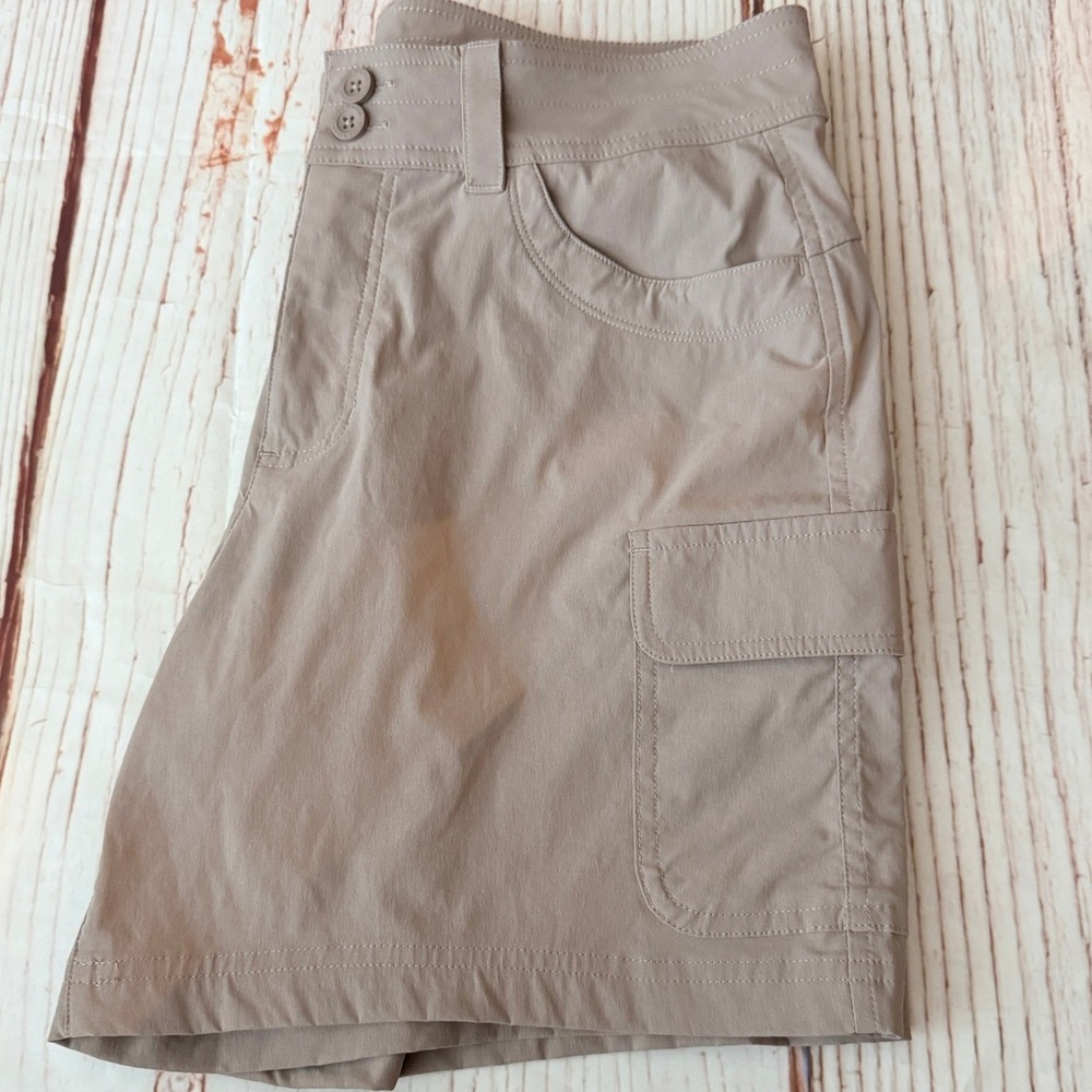 Eddie Bauer Summer Trail Shorts Womens 6 Tan Hiking Gorpcore Utility Cargo Nylon - Picture 9 of 10
